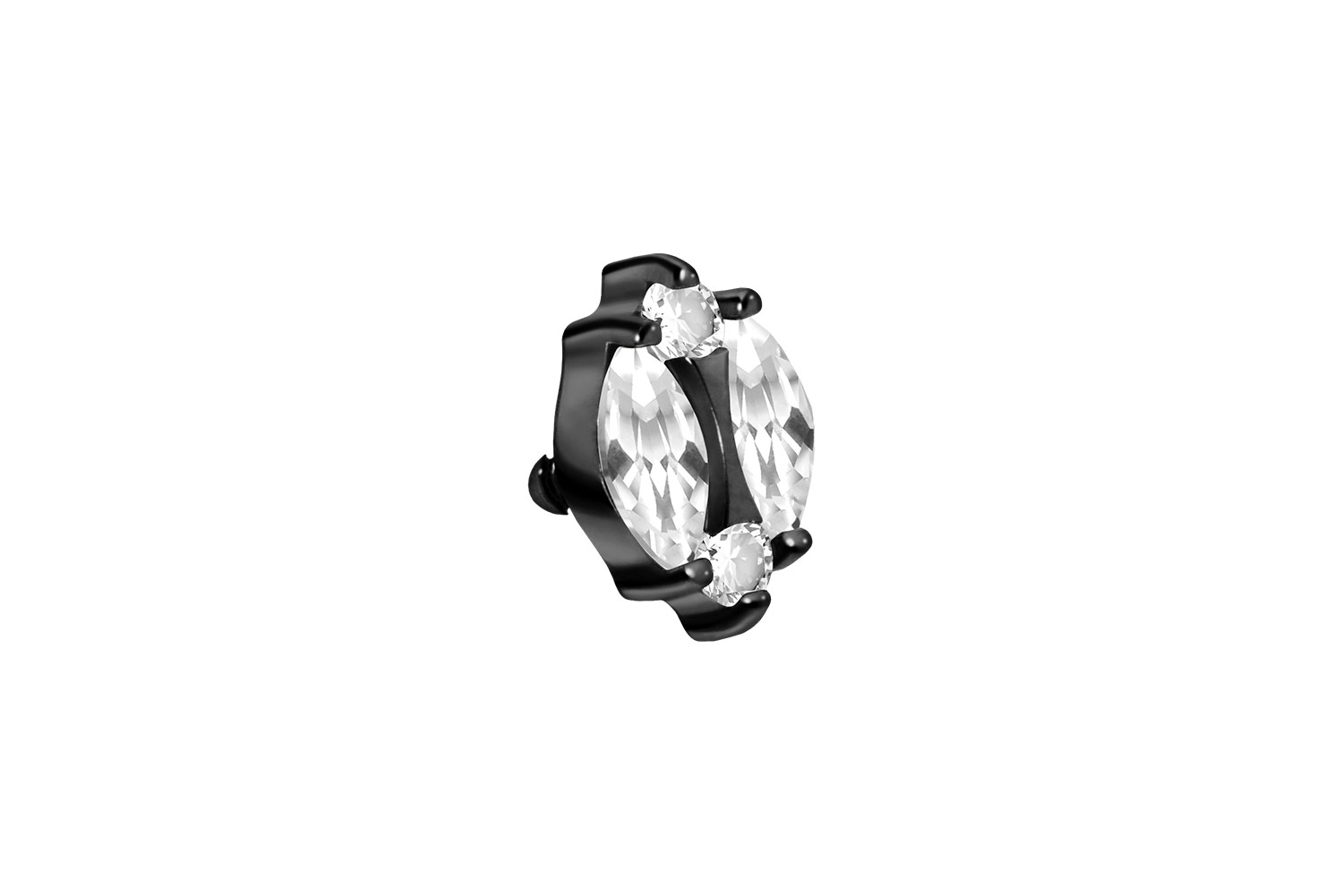 Titan Schraubaufsatz mit Außengewinde KRISTALLORNAMENT ++SALE++ von Piercingline